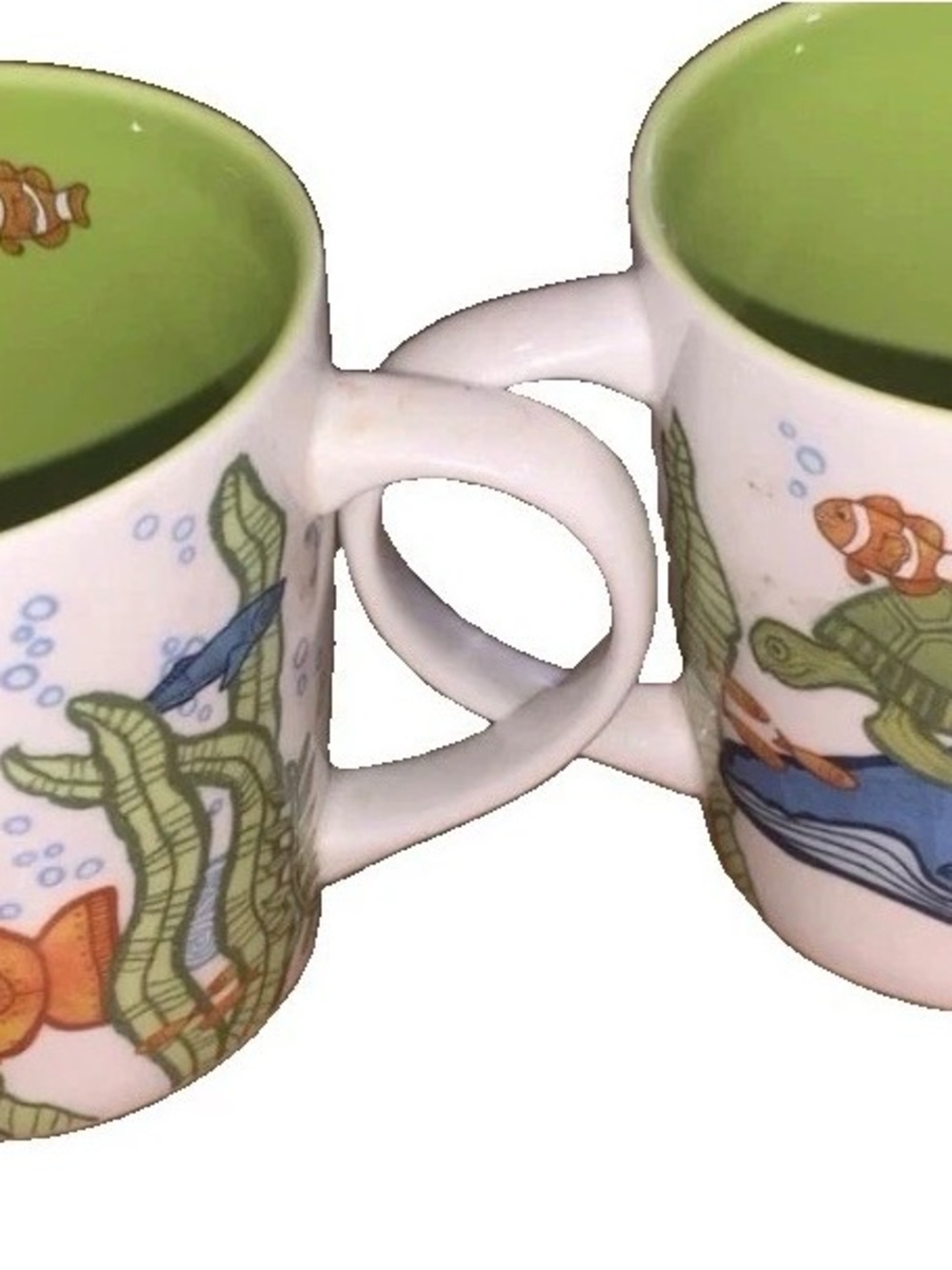 Starbucks 2010 Under the Sea Mugs Yellow Submarine Blue
Whale Bone China Set 2